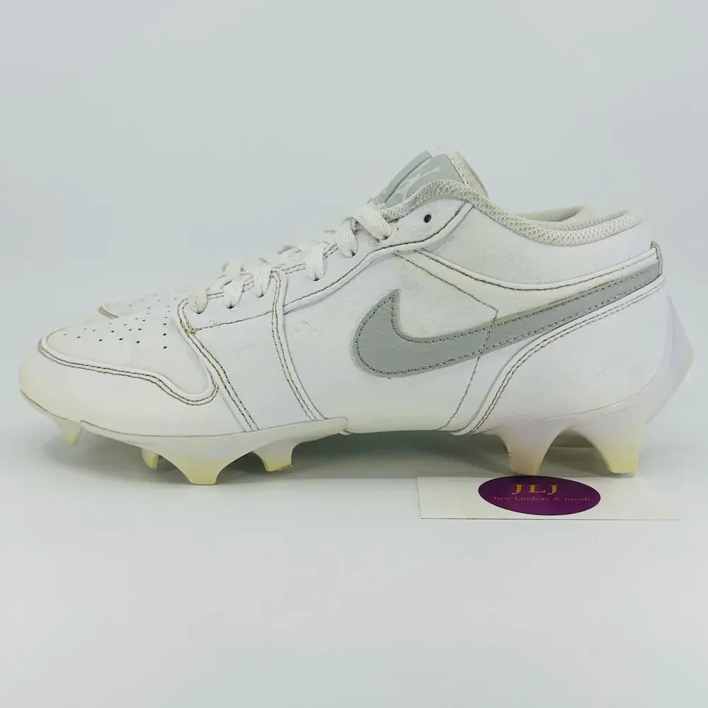 Nike Air Jordan 1 Low TD Football Cleat 'White Grey Fog' FJ6245-101 Men's Size 8